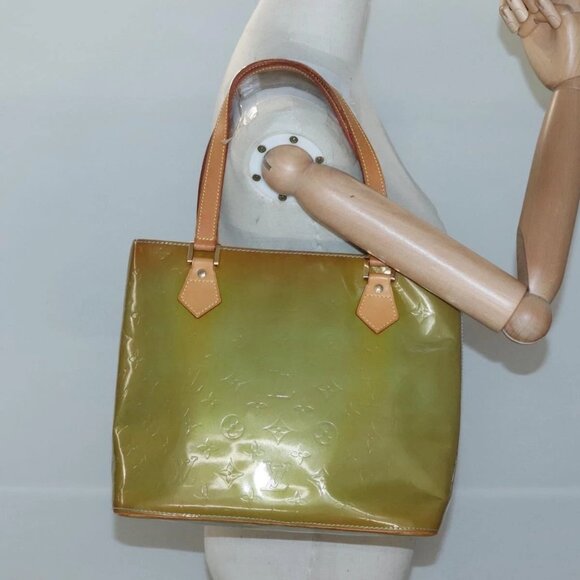 LOUIS VUITTON Monogram Vernis Houston Hand Bag Baby Blue M91005 LV Auth hk2533 - Picture 3 of 16